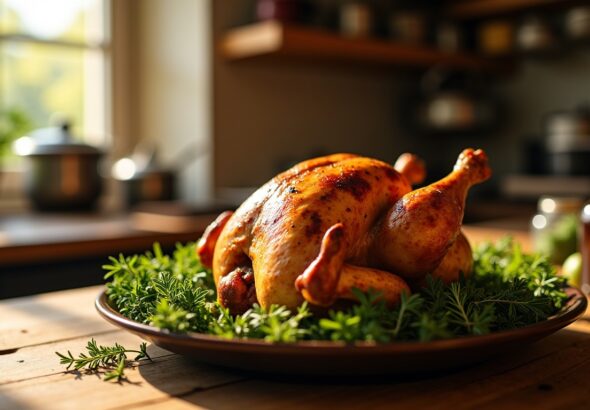 Poulet rôti parfait : secrets pour une peau croustillante et une chair savoureuse