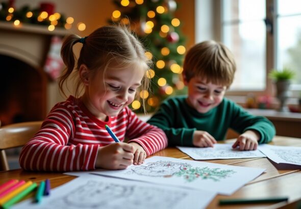 Coloriages de Noël gratuits à imprimer en format A4 : inspirations festives pour petits et grands
